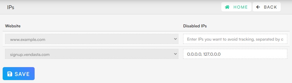 Block IP address: stop tracking partial entries from a specific device with Insiteful