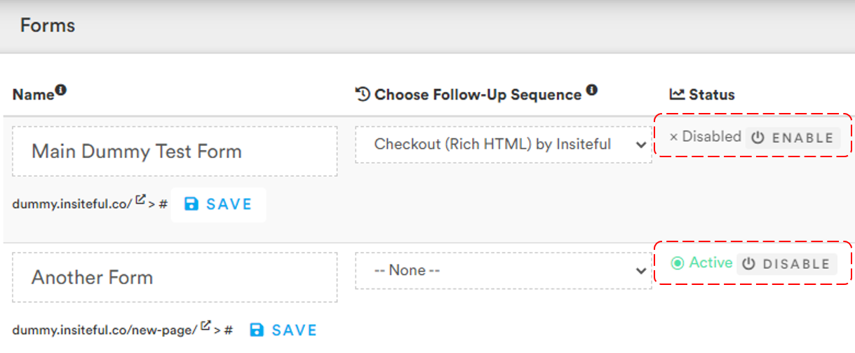Manually enable/disable form tracking in Insiteful (no-code)