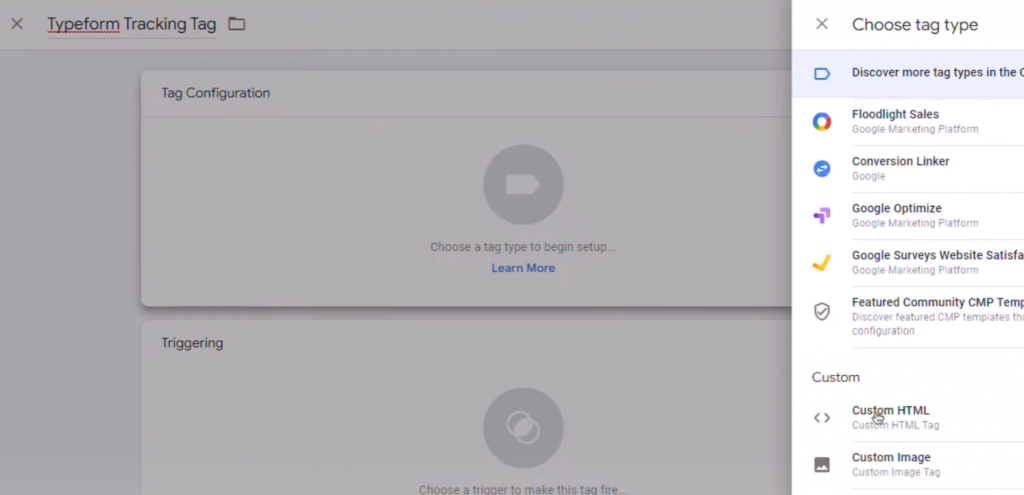 Google Tag Manager Form Tracking Code - Create Custom HTML Tag