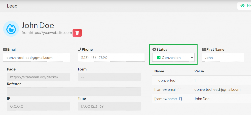 Insiteful - track abandoned forms only / ignore conversions