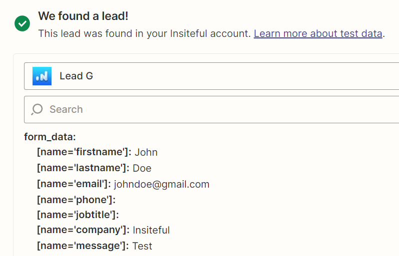 Sync abandoned form entries with Zapier + Insiteful